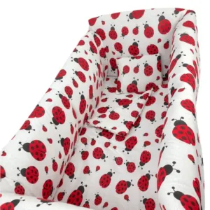 Lenjerie patut cu 5 piese si aparatori Maxi 140x70 cm Croitoria Noastra buburuze