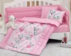 Lenjerie patut cu 6 piese Baby Ranforce Kitty Pink