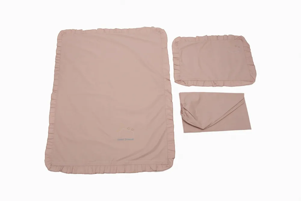Lenjerie pentru patut 120x60 cm SomnART Roz din bumbac