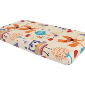 Lenjerie pentru patut 120x60 cm SomnArt Bufnite Mari din bumbac cu 3 piese