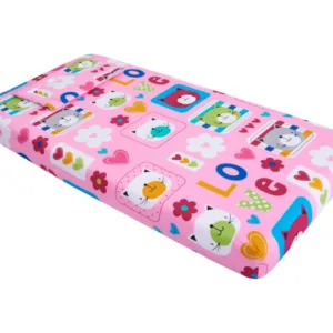 Lenjerie pentru patut 120x60 cm SomnArt Pisicute din bumbac cu 3 piese