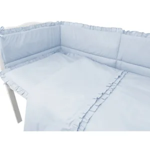Lenjerie pentru patut cu 3 piese MimiNu Colectia Royal Blue cu volanase 120x60 cm
