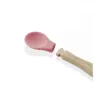 Lingurita BabyJem cu maner din lemn si cupa silicon Roz