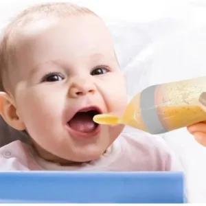Lingurita cu rezervor pentru bebelusi BabyJem 90 ml Gri