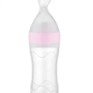 Lingurita cu rezervor pentru bebelusi BabyJem 90 ml Roz