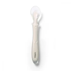 Lingurita flexibila din silicon Babyono crem