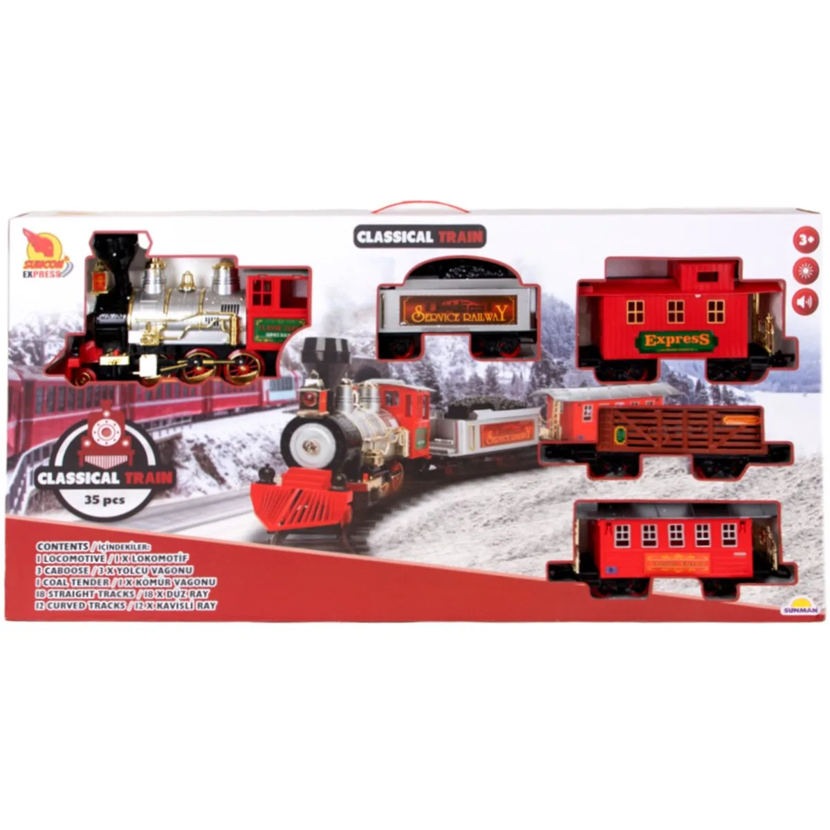 Locomotiva cu 4 vagoane si sina