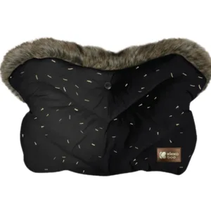 Manusa de lux pentru manerul caruciorului KikkaBoo Fur Confetti Black
