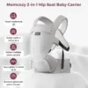 Marsupiu Hip Seat cu perna pentru sold 2 in 1 reglabil cu suport lombar pentru parinti Momcozy Air Mesh gri