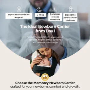 Marsupiu ergonomic WeeSnug pentru nou nascut Momcozy Negru