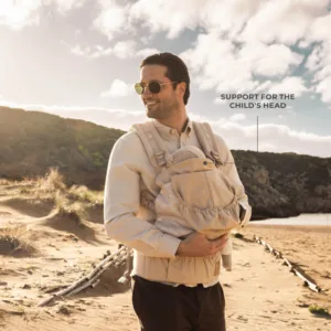 Marsupiu ergonomic pentru copii Kinderkraft Huggy Bizuu Dune Whisper