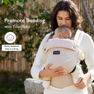 Marsupiu ergonomic si usor PureHug Cozy Khaki Momcozy