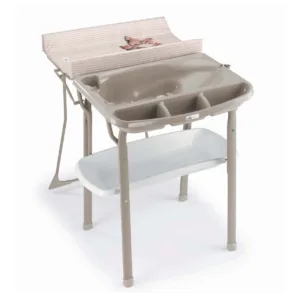 Masa de baie cu saltea de infasat Aqua Spa cadita anatomica bej