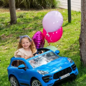 Masina electrica pentru copii Porche Macan Turbo 70W albastra