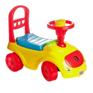 Masinuta copii Ride-On fara pedale Polo yellow cu spatiu de depozitare sub scaun