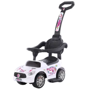 Masinuta copii de impins Chipolino Unicorn white cu maner si bara de siguranta detasabile