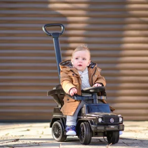 Masinuta copii de impins Lorelli Mercedes-Benz G350D Black cu maner parental