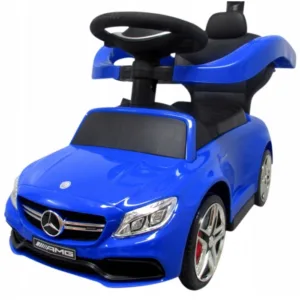 Masinuta copii de impins R-Sport Mercedes C63 amg albastru cu maner pentru controlul parental