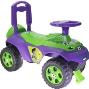 Masinuta copii fara pedale Ride-On Music 0142R02 Verde Violet cu sunete si greutate maxima admisa de 30 kg