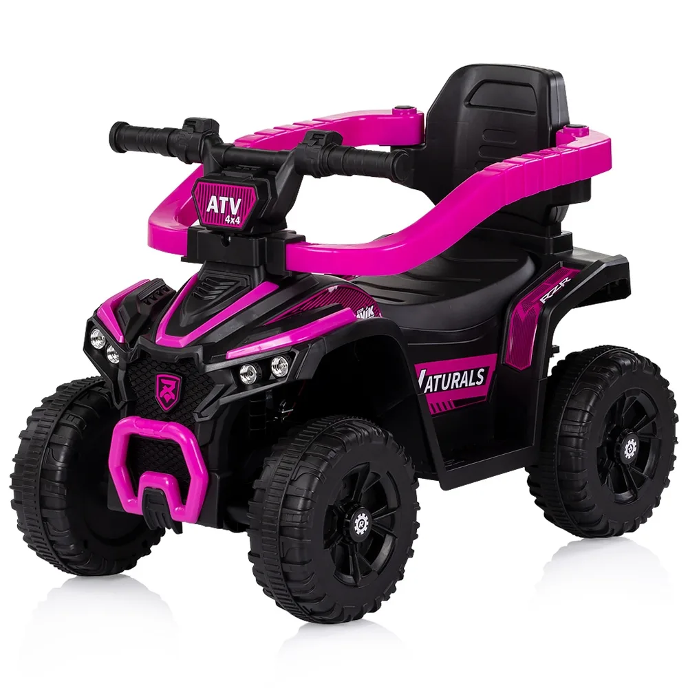 Masinuta de impins Chipolino ATV Pink cu maner