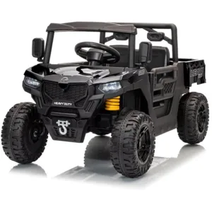 Masinuta electrica copii Nichiduta Heavy Duty Black cu remorca