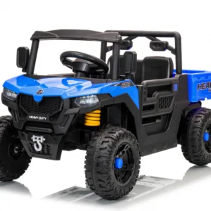 Masinuta electrica copii Nichiduta Heavy Duty Blue cu remorca rabatabila electric