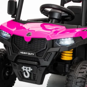 Masinuta electrica copii Nichiduta Heavy Duty Pink cu remorca rabatabila electric