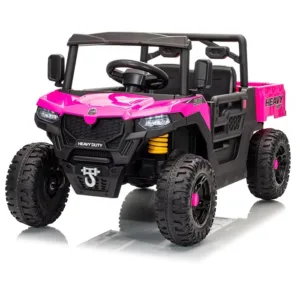 Masinuta electrica copii Nichiduta Heavy Duty Rose Red cu remorca