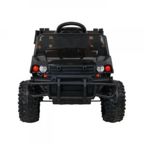 Masinuta electrica cu acumulator pentru copii Novokids Farmer Truck Negru cu remorca si faruri luminoase