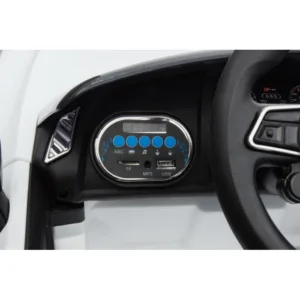 Masinuta electrica pentru copii Audi R8 alb 70W cu telecomanda