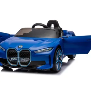 Masinuta electrica pentru copii BMW I4 Blue 12V 70W cu scaun piele
