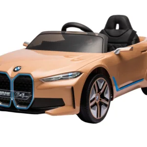 Masinuta electrica pentru copii BMW I4 Brown 12V 70W cu scaun piele