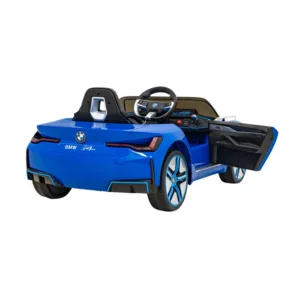 Masinuta electrica pentru copii BMW I4 albastru 50W cu telecomanda