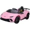 Masinuta electrica pentru copii Chipolino Lamborghini Huracan pink 50W cu scaun din piele