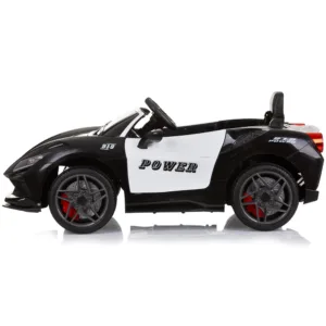 Masinuta electrica pentru copii Chipolino Police black 50W cu telecomanda