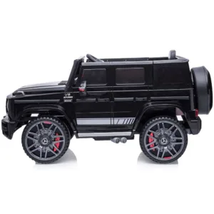 Masinuta electrica pentru copii Chipolino SUV Mercedes G63 AMG Black 50W cu scaun din piele si roti EVA