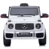 Masinuta electrica pentru copii Chipolino SUV Mercedes G63 AMG White 50W cu scaun din piele si roti EVA
