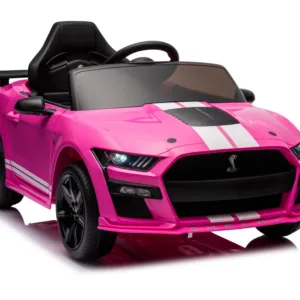 Masinuta electrica pentru copii Ford Mustang GT500 and Shelby Cobra Pink 60W cu telecomanda si licenta