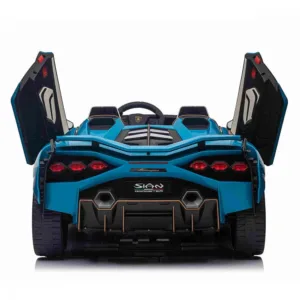 Masinuta electrica pentru copii Lamborghini Sian 12V albastru 50W cu telecomanda