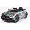 Masinuta electrica pentru copii Mercedes Benz AMG GT4 12V argintiu vopsit 50W cu suspensii