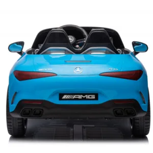 Masinuta electrica pentru copii Mercedes SL63 12V albastru vopsit 70W cu deschidere usi