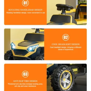 Masinuta electrica pentru copii Nichiduta Bonet Yellow 70W cu 2 motoare