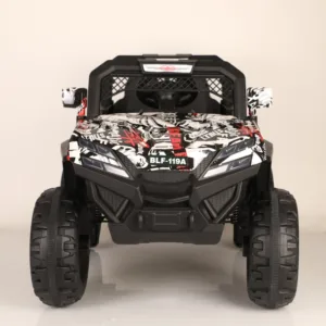 Masinuta electrica pentru copii Nichiduta Jeep Jumbo White Grafitti 140W cu slow start si functie leganare