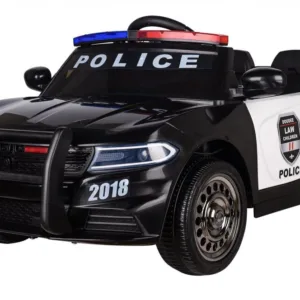 Masinuta electrica pentru copii Nichiduta Police Patrol Black 70W cu girofar politie si statie