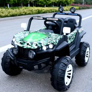 Masinuta electrica pentru copii Nichiduta Shadow Green Army 140W 4x4