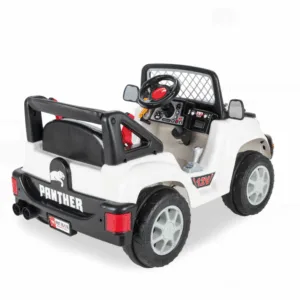 Masinuta electrica pentru copii Pilsan Panther AlbNegru 12V 90W cu telecomanda