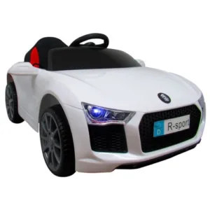 Masinuta electrica pentru copii R-Sport 60W cu telecomanda si scaun din piele Cabrio B4 628 alba