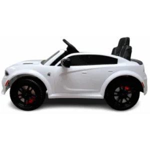 Masinuta electrica pentru copii SRT R-Sport Dodge 1-5 ani alb 90W cu telecomanda