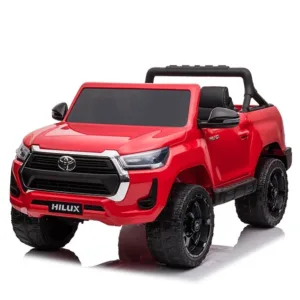 Masinuta electrica pentru copii Toyota Hilux Red 12V 90W cu scaun piele