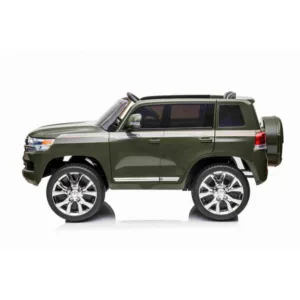 Masinuta electrica pentru copii Toyota Landcruiser Army Green cu roti EVA